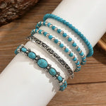 Boho Bracelet Set with Turquoise Beads