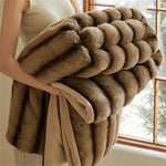 Faux Fur Rabbit Throw Blanket