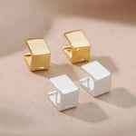 Golden Geometric Square Earrings