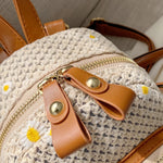 Woven Flora Embroidered Mini Backpack