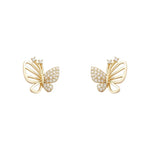 Elegant Zircon Butterfly Stud Earrings