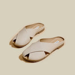 Elena Criss-Cross Leather Mules
