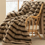 Faux Fur Rabbit Throw Blanket