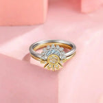 Timeless Silver Zirconia Sun Moon Ring Set