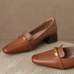 Aveline Genuine Leather Heels