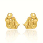 Silver and Gold Two-Tone Hug Earrings
