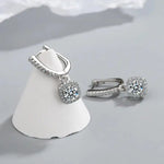 Classic White Gold Stone Earrings