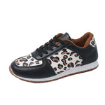 Leopard Print Leather Sneakers