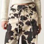 Chic Cowhide Wide Leg Jeans