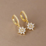 Classic Crystal Snowflake Drop Earrings