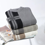 Driftwood Plaid Crew Knit Sweater