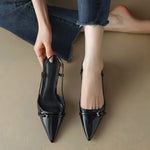 Cortona Slingback Leather Heels