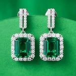 Lab-Grown Emerald Dangle Earrings