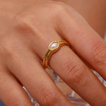 Vintage Gold Natural Stone Ring