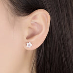 Zirconia Flower Stud Earrings