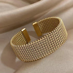 Vintage Braided Mesh Open Classic Bracelet
