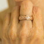 Vintage Rose Flower Gold Ring