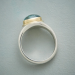 Silver Green Diamond Ring