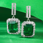 Lab-Grown Emerald Dangle Earrings