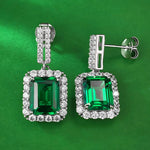 Lab-Grown Emerald Dangle Earrings