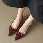 Cortona Slingback Leather Heels