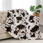 Frontier Cowprint Plush Blanket