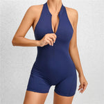 Zip V-Back Bodysuit Shorts