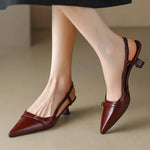 Cortona Slingback Leather Heels