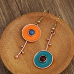 Antique Bronze Color Stone Earrings