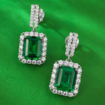 Lab-Grown Emerald Dangle Earrings