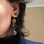 Chic Gold and Silver Pearl Earrings