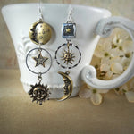 Chic Gold and Silver Pearl Earrings