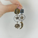 Chic Gold and Silver Pearl Earrings
