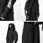 Black Cape Trench Coat Robe