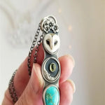 Turquoise Owl Wisdom Bar Necklace
