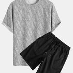 Relax Fit Diamond Jacquard T-Shirt & Diamond Jacquard Shorts
