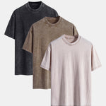 3 Pieces Washed Distressed Drop Shoulder T-Shirt