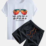 Regular Fit Sunglasses Palm Tree Print Cotton T-Shirt & Swim Shorts