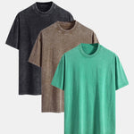 3 Pieces Washed Distressed Drop Shoulder T-Shirt