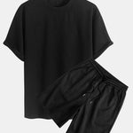 Relax Fit Diamond Jacquard T-Shirt & Diamond Jacquard Shorts