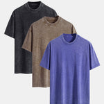3 Pieces Washed Distressed Drop Shoulder T-Shirt