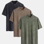 3 Pieces Washed Distressed Drop Shoulder T-Shirt