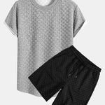 Checkerboard Jacquard Arc Hem T-Shirt & Checkerboard Jacquard Shorts