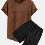 Checkerboard Jacquard Arc Hem T-Shirt & Checkerboard Jacquard Shorts