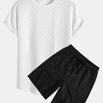 Checkerboard Jacquard Arc Hem T-Shirt & Checkerboard Jacquard Shorts