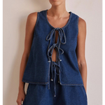 Mya Tie-Front Denim Set