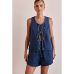 Mya Tie-Front Denim Set