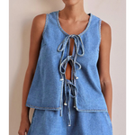 Mya Tie-Front Denim Set