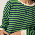 Isabella - Camiseta Manga Larga a Rayas con Cuello Redondo