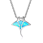 Manta Ray Blue Opal Necklace